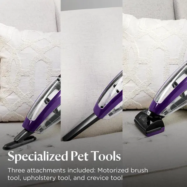 Alt view image 4 of 7 - _Mega Brand Pet Hair Eraser Cordless Hand Vacuum, Lithium Ion, Home, Auto, and Pet Vacuum, Easy-Empty Dirt Bin, Upholstery Tool, Brush Tool, and Crevice Tool Included, 2390A