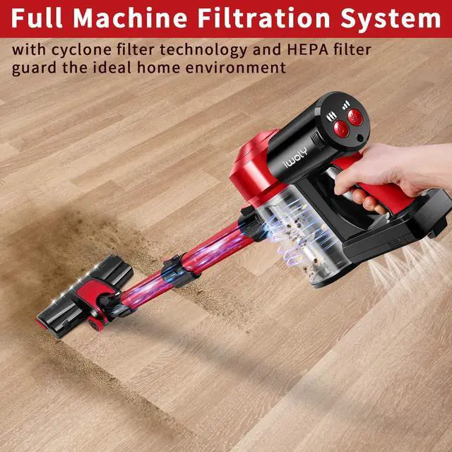 Alt view image 2 of 7 - C150 Cordless Vacuum Cleaner Rechargeable with 2200mAh Detachable Battery, 18000Pa Cyclone Vacuum with HEPA Filter, Lightweight Portable Handheld Stick Vacuum for Hard Floor Car Cleaning