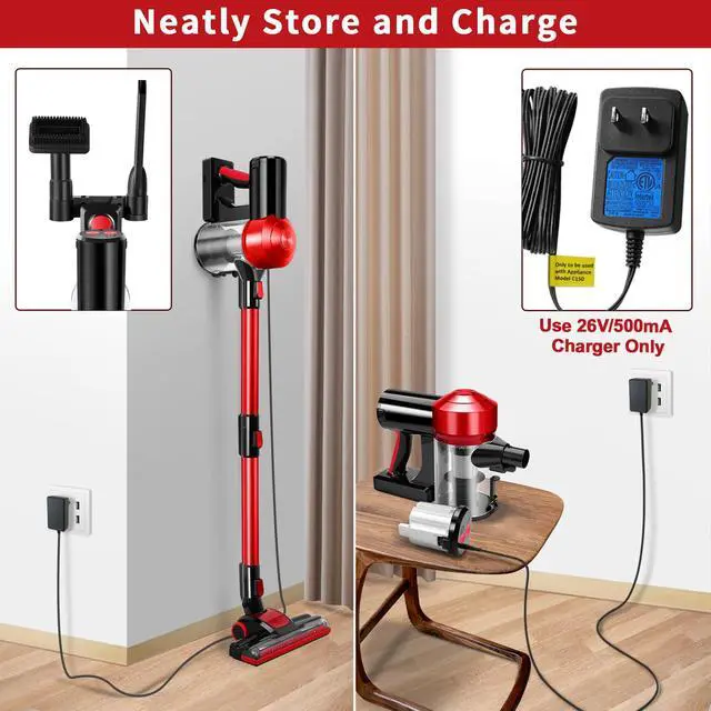 Alt view image 6 of 7 - C150 Cordless Vacuum Cleaner Rechargeable with 2200mAh Detachable Battery, 18000Pa Cyclone Vacuum with HEPA Filter, Lightweight Portable Handheld Stick Vacuum for Hard Floor Car Cleaning