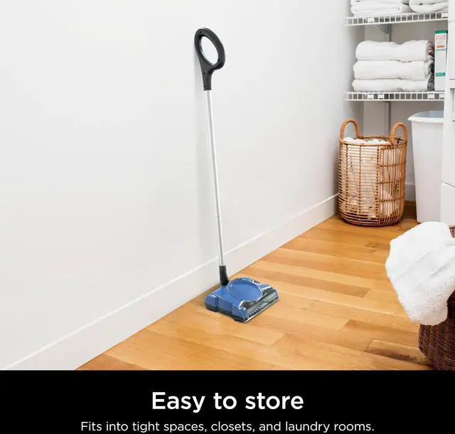 Alt view image 7 of 7 - _Mega Brand Rechargeable Floor Sweeper, Motorized Brushroll, Compact Swivel Design, Easy-Empty Dust Cup, 10" Cleaning Path, Powerful Debris, Dust & Pet Hair Pickup, for All Floor Types, Blue, V2700Z