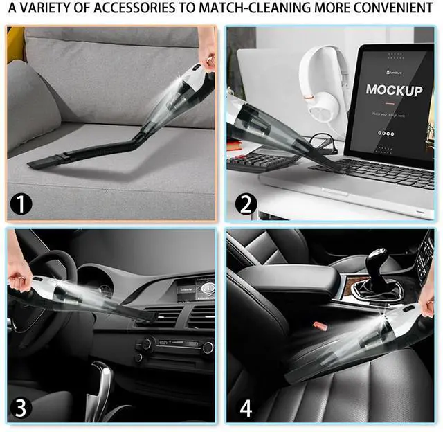 Alt view image 5 of 7 - _Mega Brand Handheld Vacuum Cordless, Portable Cordless,13000 pa Strong Suction Portable Hand Vacuum Rechargeable with LED Light, Car Hand Vacuum for for Home/Car/Pet Hair/Travel Cleaning