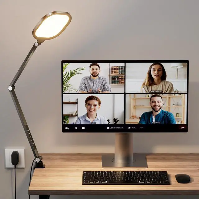 Main image of _Mega Brand Video Conference Light for Computer, Dimmable Camera Lighting for Video Recording, Meeting, Laptop & Webcam, 15W Ring Light with C- Clamp,Swing Arm, Remote, Memory & Timer CRI >95