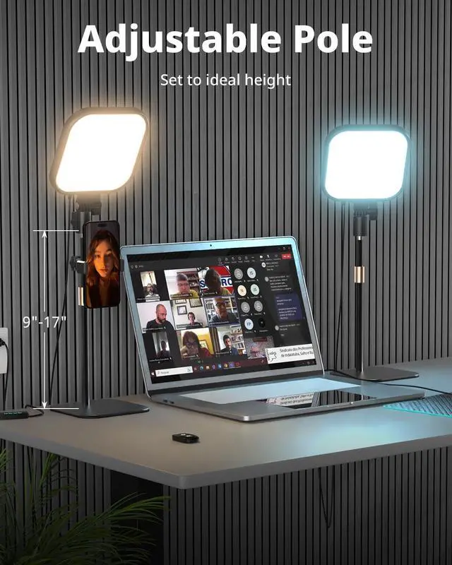 Alt view image 5 of 6 - _Mega Brand Zoom Lighting for Computer, Video Conference Lighting for Video Calls, Desk Light with Stand and Phone Holder for Webcam, Home Office, Podcast, Online Meetings, Live Streaming