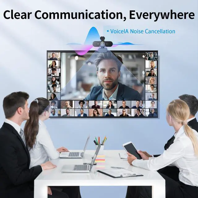 Alt view image 4 of 7 - NOVA 4K Webcam for PC - Ultra 4K HD, PDAF Autofocus, Dual Noise-Cancelling Mics, 73° FOV, Auto Light Correction, USB-A, Privacy Cover, Ideal for High-End Business Meetings&Live Streaming