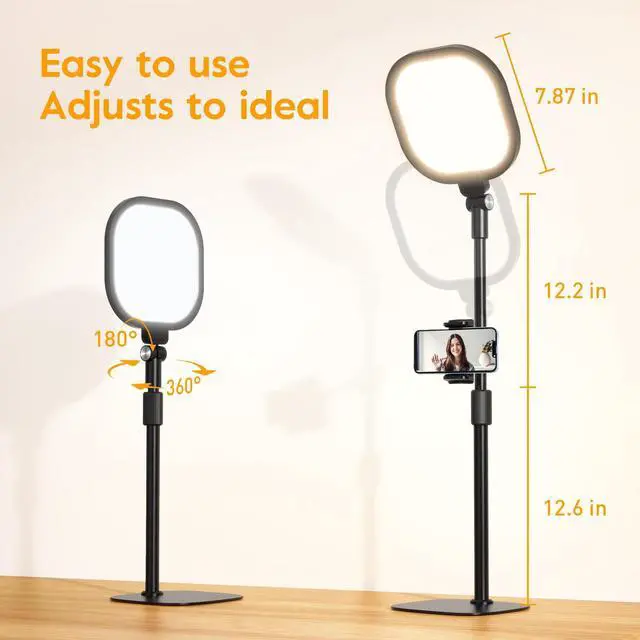 Alt view image 4 of 7 - _Mega Brand Video Conference Lighting for Zoom Meeting,Desk Lamps for Home Office,30 Light Modes Desk Light,Ring Light for Desk with Flexible Stand & Memory Function for Zoom Lighting,Video Streaming