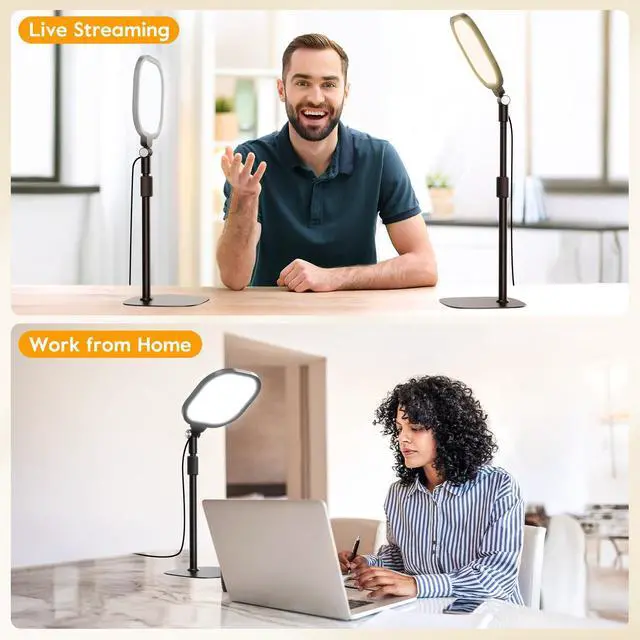 Alt view image 6 of 7 - _Mega Brand Video Conference Lighting for Zoom Meeting,Desk Lamps for Home Office,30 Light Modes Desk Light,Ring Light for Desk with Flexible Stand & Memory Function for Zoom Lighting,Video Streaming