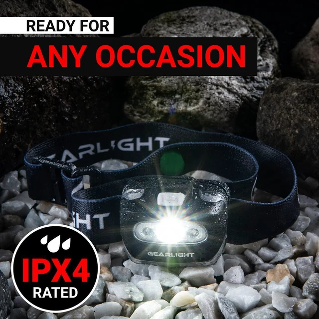 Alt view image 6 of 7 - USB Rechargeable Headlamp Flashlight for Running, Camping, and Outdoor LED Headlight Camping Headlamps - Head Lamp Light for Adults, Kids, Emergency Gear - Black - 2 Pack