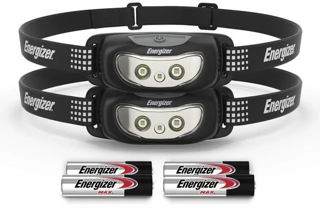 Main image of _Mega Brand Universal Plus LED Headlamp, Lightweight Bright Headlamp for Outdoors, Camping and Emergency Light for Adults and Kids, includes Batteries, Pack of 2