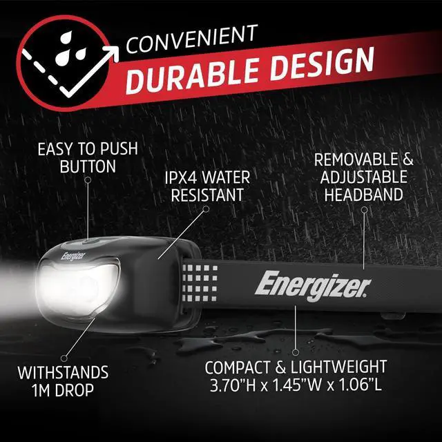 Alt view image 5 of 7 - _Mega Brand Universal Plus LED Headlamp, Lightweight Bright Headlamp for Outdoors, Camping and Emergency Light for Adults and Kids, includes Batteries, Pack of 2