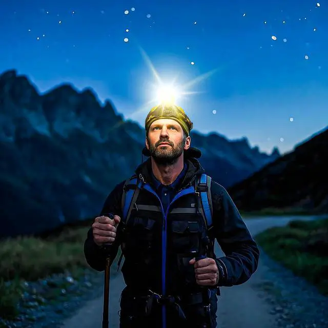 Alt view image 7 of 7 - _Mega Brand 4000 Bright Headlamp Zoomable Motion Sensor Warning Light, 8 Modes 80 Hours Standby Battery Time Head Lamp, IP65 Waterproof 125°Angle Head Lights for Hunting Hiking Camping Emergency