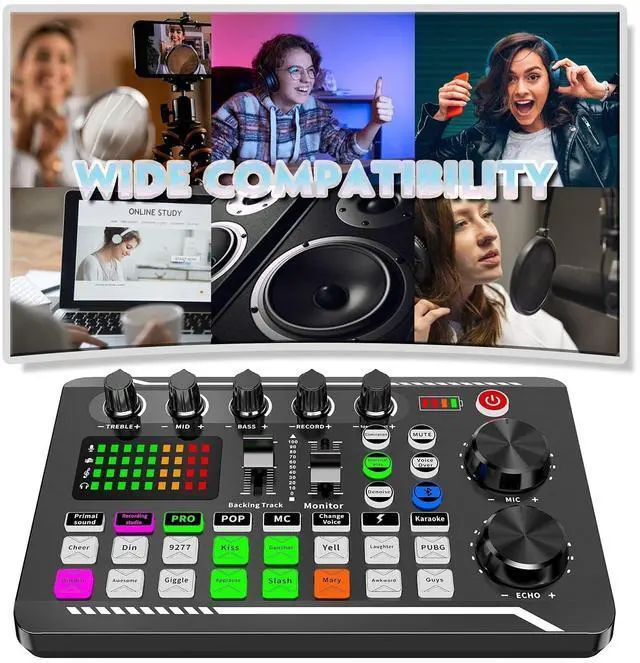 Alt view image 3 of 7 - _Mega Brand Professional Audio Mixer,_Mega Brand Live Sound Card and Audio Interface with DJ Mixer Effects and Voice Changer,Podcast Production Studio Equipment,Prefect for Streaming/Podcasting/Gaming