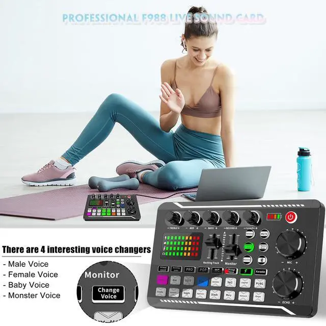 Alt view image 4 of 7 - _Mega Brand Professional Audio Mixer,_Mega Brand Live Sound Card and Audio Interface with DJ Mixer Effects and Voice Changer,Podcast Production Studio Equipment,Prefect for Streaming/Podcasting/Gaming