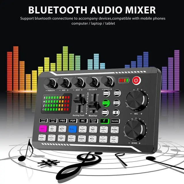 Alt view image 6 of 7 - _Mega Brand Professional Audio Mixer,_Mega Brand Live Sound Card and Audio Interface with DJ Mixer Effects and Voice Changer,Podcast Production Studio Equipment,Prefect for Streaming/Podcasting/Gaming