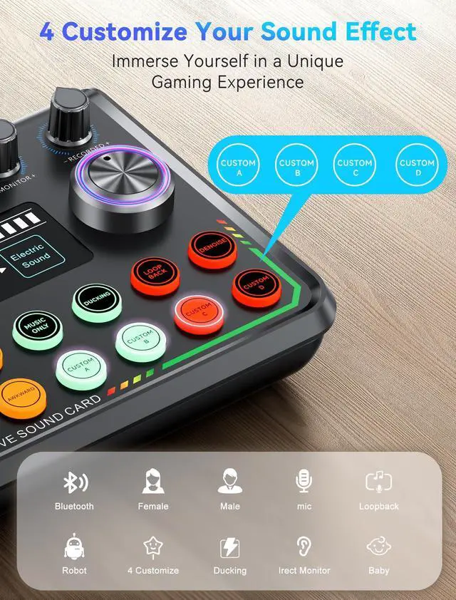 Alt view image 3 of 7 - _Mega Brand Podcast Equipment Bundle,Audio Interface with Studio Condenser Microphone for Smartphone & PC,Plug-and-Play Live Sound Card,Perfect for Streaming, Singing, YouTube & Gaming