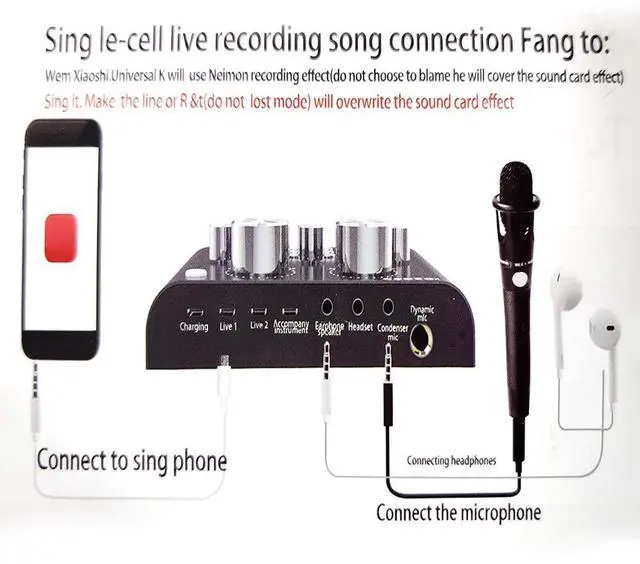 Alt view image 4 of 7 - _Mega Brand V8 Karaoke Recording & Broadcast Audio Mixer - USB External Sound Card for Live KTV, Recording & Voice Chatting