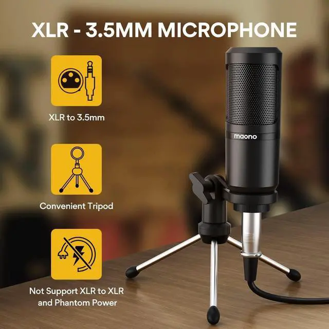 Alt view image 2 of 7 - _Mega Brand Lite AU-AM200-S1 All-in-One Podcast Equipment Set with 3.5mm Microphone for Live Streaming, Podcast Recording, PC, Smartphone