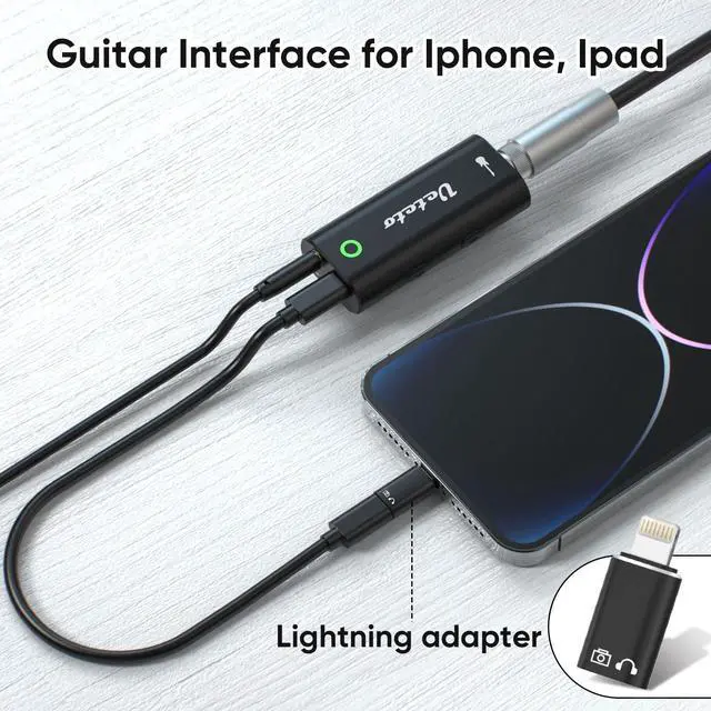 Alt view image 3 of 6 - _Mega Brand Audio Interface for Guitar, Portable Internal Recording Sound Card for Live Streaming for Iphone, Ipad and Android smartphones and tablets, No Driver Needed