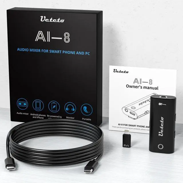 Alt view image 6 of 6 - _Mega Brand Audio Interface for Guitar, Portable Internal Recording Sound Card for Live Streaming for Iphone, Ipad and Android smartphones and tablets, No Driver Needed