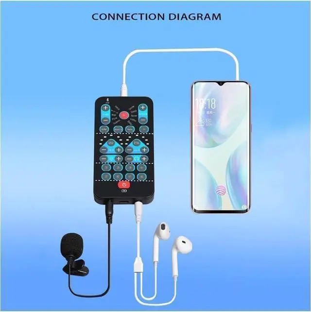 Alt view image 2 of 7 - _Mega Brand Live Sound Card with 8 Sound Effects, Mini Voice Changer for Podcast for Live Streaming on Phone Computer, Handheld Sound Card