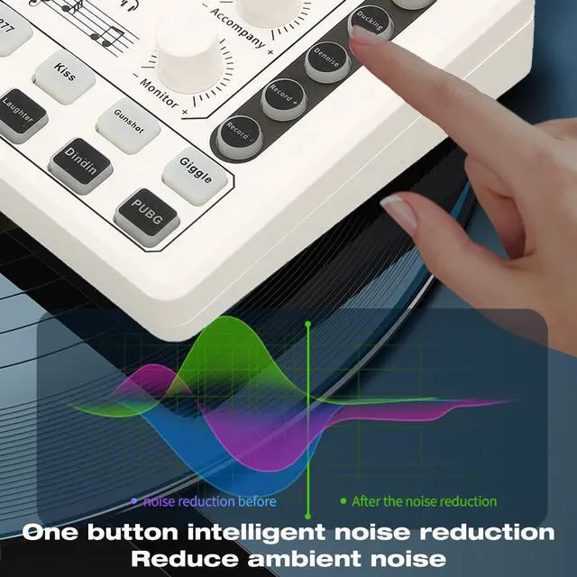 Alt view image 3 of 7 - _Mega Brand Live Sound Card, Mini Sound Mixer Board for Live Streaming, Podcast Microphone Sound Card with Multiple Sound Effects, Voice Changer Sound Card for Podcasting Gaming Recording