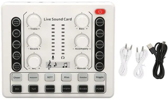 Alt view image 4 of 7 - _Mega Brand Live Sound Card, Mini Sound Mixer Board for Live Streaming, Podcast Microphone Sound Card with Multiple Sound Effects, Voice Changer Sound Card for Podcasting Gaming Recording