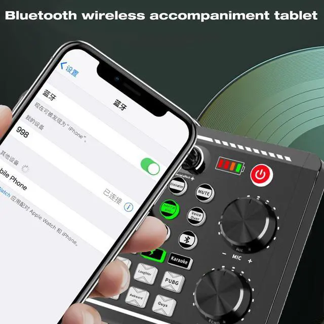 Alt view image 7 of 7 - _Mega Brand Sound Mixer Board, Voice Changer Sound Card with Multiple Sound Effects, Live Sound Card for Live Streaming, Audio Mixer for Music Recording Karaoke Singing Broadcast