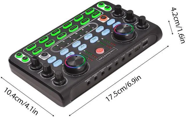 Alt view image 3 of 7 - _Mega Brand Live Sound Card Audio Mixer Sound Board Podcast Mixer Recording Desktop Singing Gaming Audio Mixer Noise Reduction for Streaming Podcasting Knob Button Control