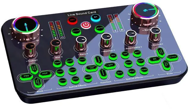 Main image of _Mega Brand Live Sound Card Audio Mixer Audio Mixer Recording Desktop Singing Digital Lossless Transmission for Streaming Podcasting Gaming Recording Soundboard Built-in Battery