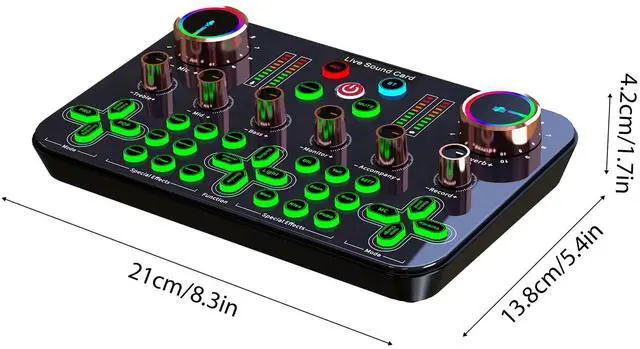 Alt view image 2 of 7 - _Mega Brand Live Sound Card Audio Mixer Audio Mixer Recording Desktop Singing Digital Lossless Transmission for Streaming Podcasting Gaming Recording Soundboard Built-in Battery