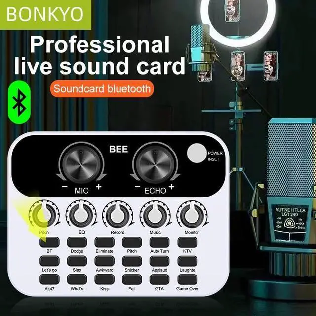 Alt view image 6 of 7 - _Mega Brand S23 Podcast Recording Equipment with Podcast Mixer,Voice Changer for Voice Chat and Cool Lights,Sound Card,DJ Audio Mixer Interface for Live Streaming