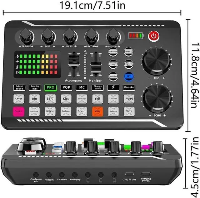 Alt view image 2 of 7 - _Mega Brand Live Sound Card With DJ Mixer Effects & Voice Changer, Audio Mixer for Streaming With Multiple Sound Effects (A)