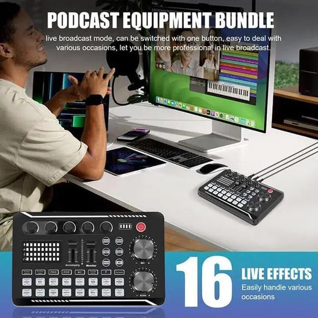 Alt view image 3 of 7 - _Mega Brand Live Sound Card With DJ Mixer Effects & Voice Changer, Audio Mixer for Streaming With Multiple Sound Effects (A)