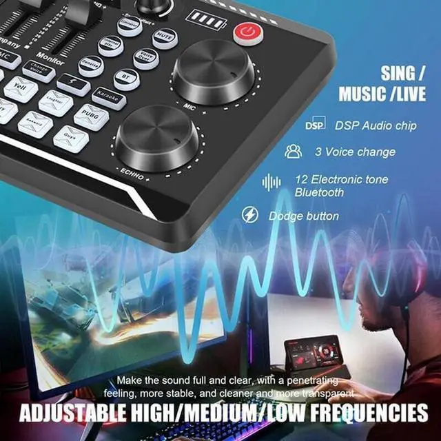 Alt view image 4 of 7 - _Mega Brand Live Sound Card With DJ Mixer Effects & Voice Changer, Audio Mixer for Streaming With Multiple Sound Effects (A)
