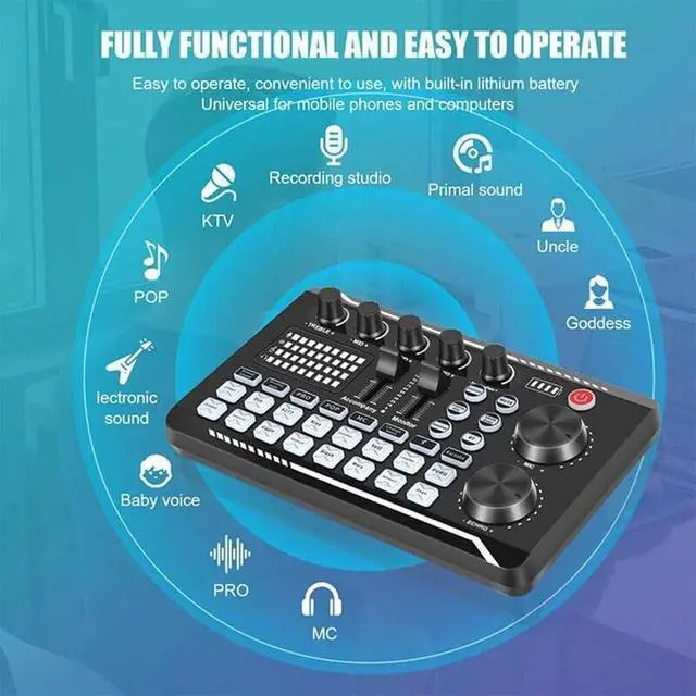 Alt view image 6 of 7 - _Mega Brand Live Sound Card With DJ Mixer Effects & Voice Changer, Audio Mixer for Streaming With Multiple Sound Effects (A)