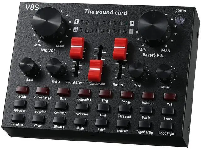 Main image of _Mega Brand Sound Card For Live Streaming, Rechargeable Voice Changer, Podcast Mixer, Microphone Mixer, for Live Broadcast, K Songs, Recording, Voice Chatting