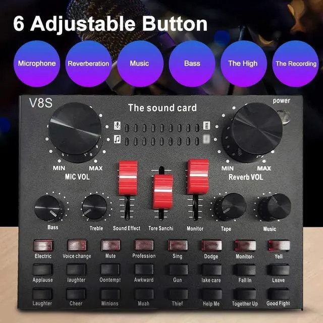 Alt view image 2 of 7 - _Mega Brand Sound Card For Live Streaming, Rechargeable Voice Changer, Podcast Mixer, Microphone Mixer, for Live Broadcast, K Songs, Recording, Voice Chatting