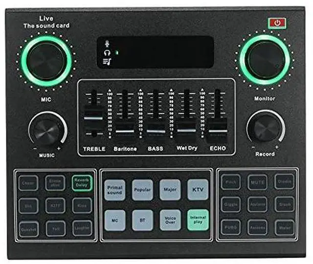 Main image of _Mega Brand AudioMixer with Sound Effects V9 Live Sound Card Live Streaming Device Compatible with Phones, Computers and Tablets
