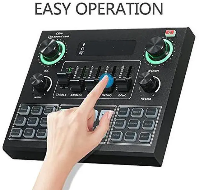 Alt view image 4 of 7 - _Mega Brand AudioMixer with Sound Effects V9 Live Sound Card Live Streaming Device Compatible with Phones, Computers and Tablets