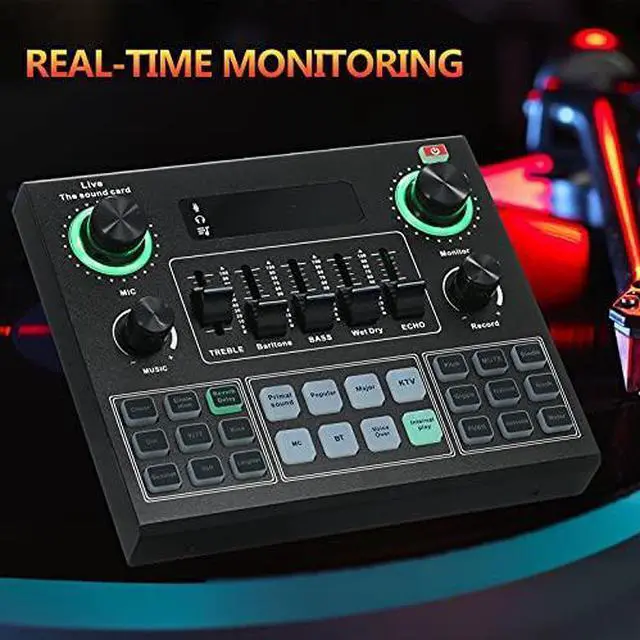 Alt view image 6 of 7 - _Mega Brand AudioMixer with Sound Effects V9 Live Sound Card Live Streaming Device Compatible with Phones, Computers and Tablets