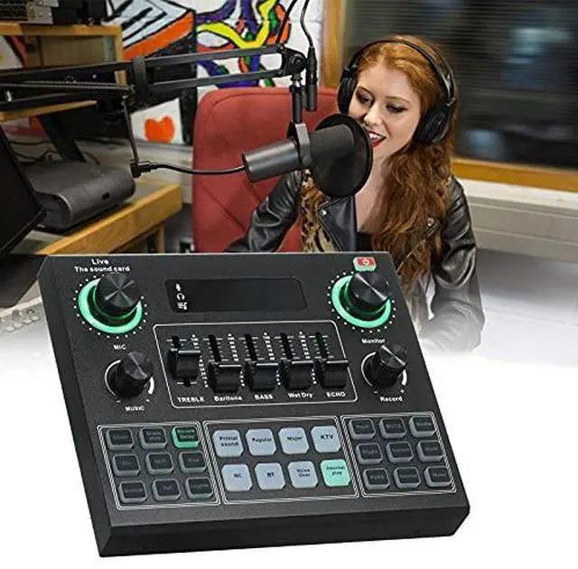 Alt view image 7 of 7 - _Mega Brand AudioMixer with Sound Effects V9 Live Sound Card Live Streaming Device Compatible with Phones, Computers and Tablets
