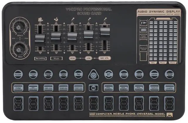 Main image of _Mega Brand Live Sound Card Voice Changer with Bluetooth, Podcast Equipment Bundle with 16 Special Effects, Smart Noise Reduction Gaming Sound Board for Computer, Phone Recording