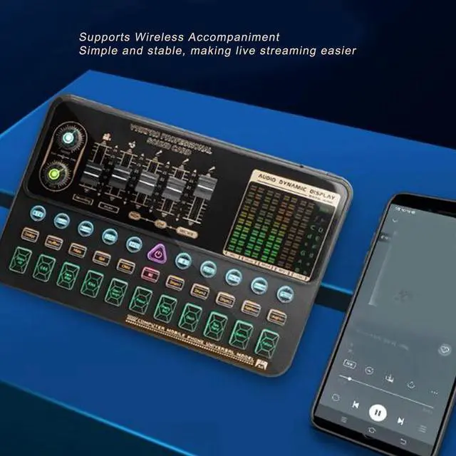 Alt view image 4 of 7 - _Mega Brand Live Sound Card Voice Changer with Bluetooth, Podcast Equipment Bundle with 16 Special Effects, Smart Noise Reduction Gaming Sound Board for Computer, Phone Recording