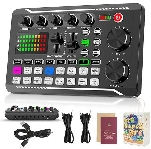 Main image of _Mega Brand F988 Live Sound Card Audio Mixer with DJ Mixer Effects & Voice Changer - Professional Sound Mixer Board for Live Streaming/Gaming