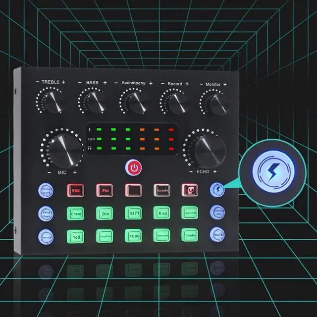 Alt view image 5 of 6 - _Mega Brand Live Sound Card with Dj Mixer Effects & Voice Changer,Audio Mixer,Professional Sound Mixer Board,Live Sound Card Audio Mixer,Prefect for live Streaming/Podcasting/Gaming
