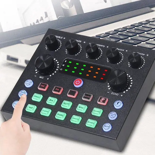 Alt view image 4 of 6 - _Mega Brand Live Sound Card with Dj Mixer Effects & Voice Changer,Audio Mixer,Professional Sound Mixer Board,Live Sound Card Audio Mixer,Prefect for live Streaming/Podcasting/Gaming