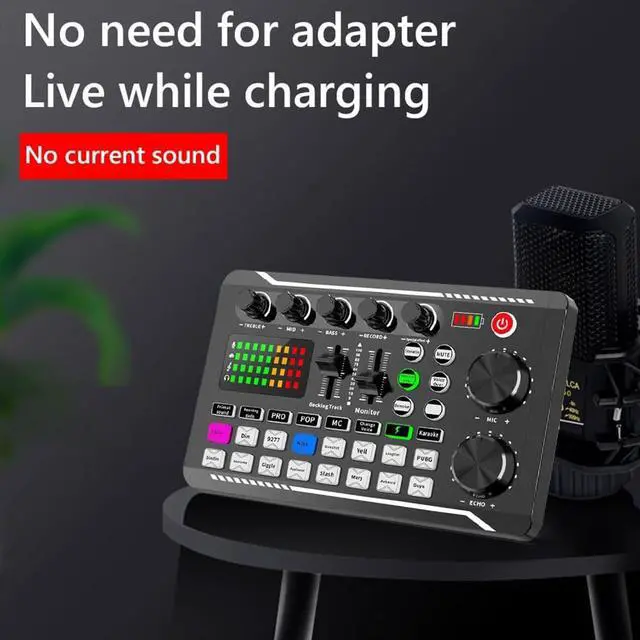 Alt view image 4 of 7 - _Mega Brand Live Sound Card with DJ Mixer Effects & Voice Changer, F998 Live Sound Card Audio Mixer, Professional Sound Mixer Board, Sound Card for Live Streaming, Soundboard for PC Xbox (style 1)