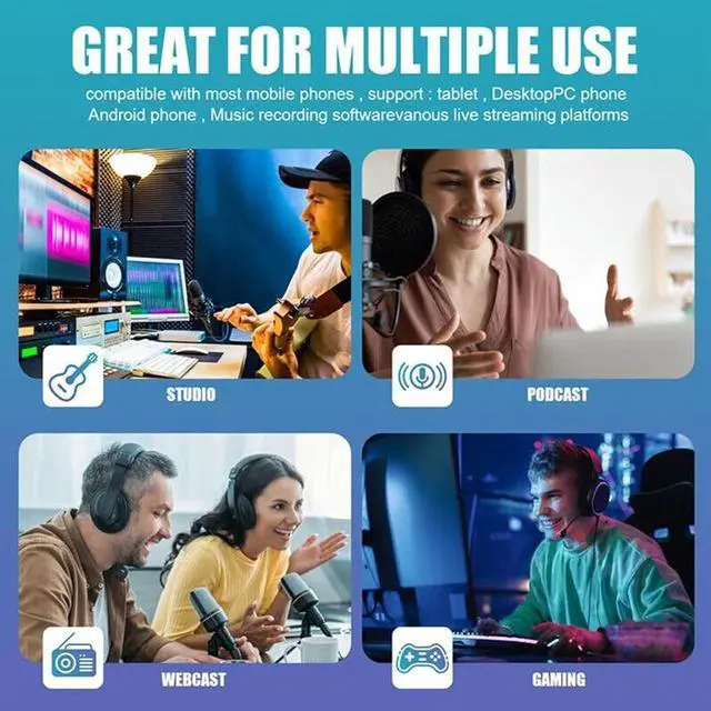 Alt view image 7 of 7 - _Mega Brand Live Sound Card with DJ Mixer Effects & Voice Changer, F998 Live Sound Card Audio Mixer, Professional Sound Mixer Board, Sound Card for Live Streaming, Soundboard for PC Xbox (style 1)