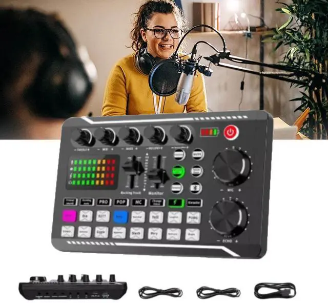 Main image of _Mega Brand Live Sound Card with Dj Mixer Effects&Voice Changer,F998 Live Sound Card Audio Mixer,F998 Podcast Recording Equipment with Podcast Mixer,Sound Card for Live Streaming/Singing Broadcast