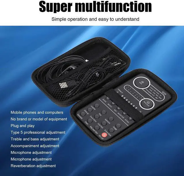 Alt view image 3 of 7 - _Mega Brand Live Sound Card, USB External Karaoke Mixer with Sound Effects for Live Broadcast, K Songs, Recording, Voice Chatting (K9)