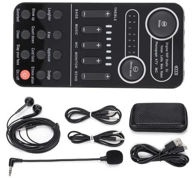Alt view image 7 of 7 - _Mega Brand Live Sound Card, USB External Karaoke Mixer with Sound Effects for Live Broadcast, K Songs, Recording, Voice Chatting (K9)